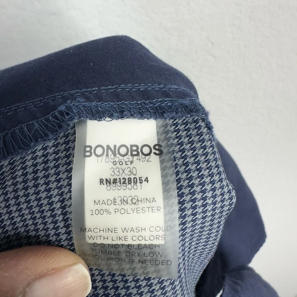 Bonobos Golf Pants Mens 33/30 Gray‎ Houndstooth Straight Performance Athleisure